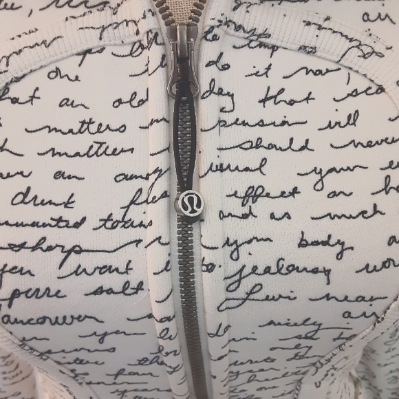 Lululemon Rare Scuba Hoodie II Manifesto Script Ghost Black White Jacket - XS - Picture 7 of 11